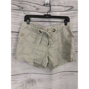 Sanctuary Surplus Beige Linen Blend Drawstring Shorts Size 30